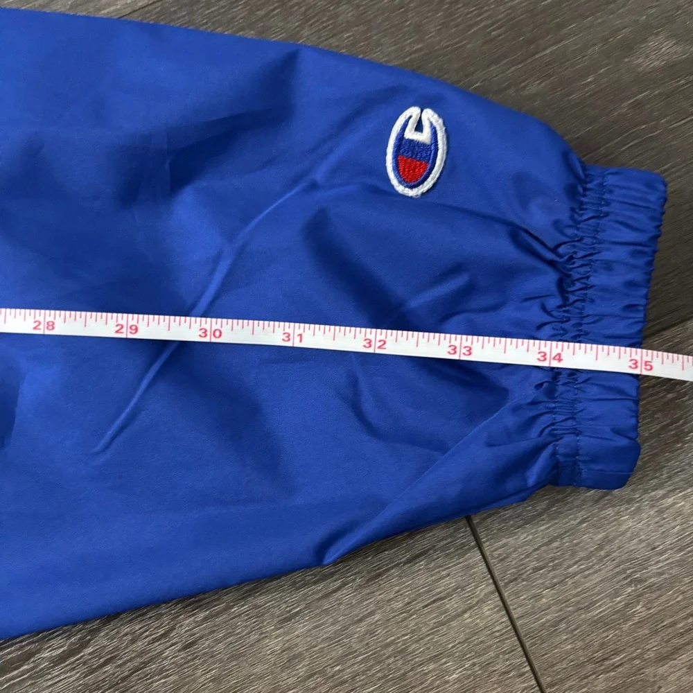 Champion Mens Packable Quarter Zip Windbreaker Anorak Jacket Royal Blue Hooded L